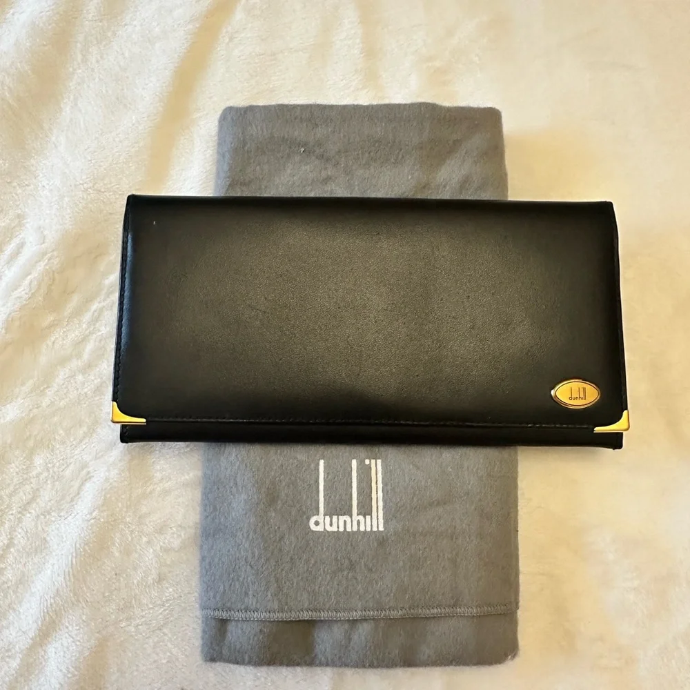 Dunhill unisex Black in Gold Hardware Wallet